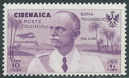 1934 CIRENAICA POSTA AEREA VOLO ROMA MOGADISCIO 10 LIRE MNH ** - P41-10 - Cirenaica