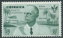 1934 CIRENAICA POSTA AEREA VOLO ROMA MOGADISCIO 25 LIRE MNH ** - P41-10 - Cirenaica