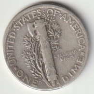 U.S.A. 1945: Dime, Silver, KM 140 - 1916-1945: Mercury (kwik)