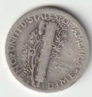 U.S.A. 1944: Dime, Silver, KM 140 - 1916-1945: Mercury (Mercurio)