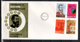 Solomon Islands 1976 Space, Telephone Centenary Set Of 4 On FDC - Oceanía