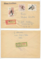 Germany East 1968 Registered Cover; Halle To Kellen; Mix Of Stamps; Tauschsendung Exchange Control Label - Covers & Documents