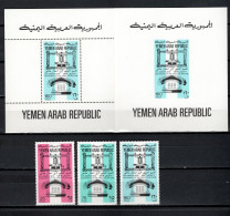 Yemen Arab Republic 1976 Space, Telephone Centenary Set Of 3 + 2 S/s (perf.and Imp.) MNH - Asien