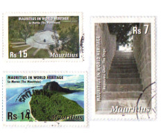 Mauritius - 2011 - World Heritage Sites - 3 Diff - USED. ( D ) ( OL 23/02/2020) - Mauricio (1968-...)