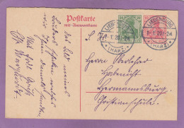 GANZSACHE (FRAGETEIL)  MIT STEMPEL " LIEBENBURG ". - Briefkaarten