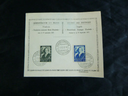 1937 456/457 HK/Card Souvenir** :  Muziekfonds Koning Elisabeth / Fondation Musicale Reine Elisabeth - ....-1951