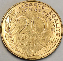 France - 20 Centimes 1994 (Fish), KM# 930 (#4279) - 20 Centimes