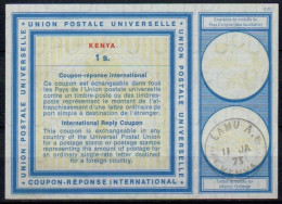 KENYA  Vi19  1s.  International Reply Coupon Reponse  IRC IAS Cupon Respuesta  LAMU 11.01.73 - Kenya, Oeganda & Tanganyika