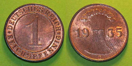 1 Reichspfennig 1935 D - D. Reich Jäger Nr. 313 Schöne Erhaltung  (b402 - 1 Rentenpfennig & 1 Reichspfennig