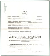 Ellezelles , 25 - 02 - 1925 - 26 - 04 - 1982 , Ghislaine Braquelaire - Overlijden