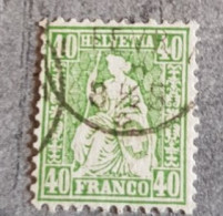 SWITZERLAND HELVETIA VALUE IN CORNERS WHITE PAPER VAL 40 USED - Used Stamps