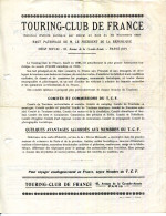 FACTURE.PARIS.DEMANDE D'ADMISSION AU TOURING-CLUB DE FRANCE.1920. - Sport & Turismo