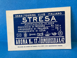 CARTOLINA TOURING CLUB ITALIANO CARTELLO STRADALE INDICAZIONI STRESA-ARONA NV. - Varese