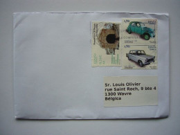 Avion / Airplane / Lettre De Caceres Pour Wavre / Cachet - 23.03.24. Timbres Citroën 2CV & Seat 1500 - Covers & Documents