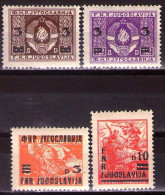 Yugoslavia 1949 - Definitive With Overprint, Mi 581-582,588,589 - MNH**VF - Unused Stamps