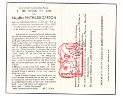 DP Juff. Mathilde Cardon ° Kruishoutem 1870 † 1952 De Poorter Vandenbroecke Steuperaert Vandenbraembussche - Devotion Images