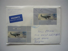 Avion / Airplane / Lettre De Fredenbeck Pour Wavre / Timbre Junkers Ju 52 - Coin Envelopes
