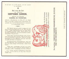 DP Hortense Cardon ° Kruishoutem 1871 † 1953 X Kamiel De Poortere // Vandenbraembussche Van Heuverswyn - Devotion Images