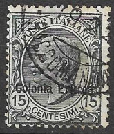 ERITREA - 1918 - LEONI C. 15 - USATO  (YVERT 46 - MICHEL 49 - SS 47) - Erythrée