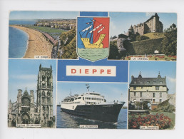 Dieppe Multivues N°114 Artaud - Bateau Ferry  Villandry, Plage Château église Les Tourelles Blason - Dieppe