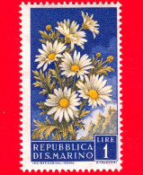 Nuovo - ML - SAN MARINO - 1957 - Fiori - 2ª Emissione - Margherite - 1 - Unused Stamps