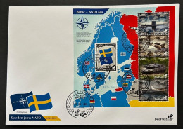 Lithuania Litauen Lituanie 2024 Baltic - NATO Sea Sweden Joins NATO BeePost Block FDC - Militares