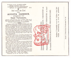 DP Augusta Haerinck ° Kruishoutem 1885 † 1949 X Emiel Verhoeyen // De Groote 't Kindt Alluyn Claes - Devotion Images