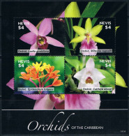 Bloc Sheet Fleurs Orchidées Flowers Orchids  Neuf  MNH ** Nevis 2014 - Orchids