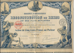 RECONSTRUCTION DE REIMS ET DES PAYS  DEVASTES- PART BENEFICIAIRE ILLUSTREE - ANNEE 1919 - Altri & Non Classificati