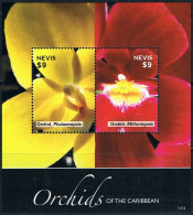 Bloc Sheet Fleurs Orchidées Flowers Orchids  Neuf  MNH ** Nevis  2014 - Orchidées