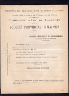 LARBROYE - 1927 - Courrier/Menu/ Feuille D'adhésion - à Entête - Compagnie D'ARC De LARBROYE - Bouquet Provincial 08 Mai - 1900 – 1949