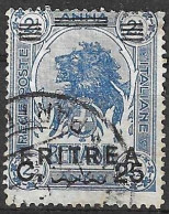 ERITREA - 1922 - LEONE SOPRASTAMPATO -C25/2,2\5 - USATO (YVERT 58 - MICHEL 61 - SS 58) - Erythrée