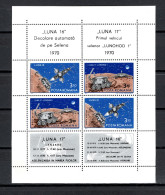 Romania 1971 Space, Luna 16, Lunochod 1, S/s MNH - Europe