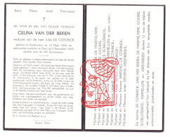 DP Celina Van Der Beken ° Kruishoutem 1866 † Gent 1953 De Maertelaere Gooris De Conink Verstreken Harding Stevens Sepeli - Devotion Images