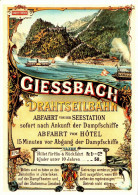 H1347 - TOP Griessbach Drahtseilbahn Dampfer Fahrplan Plakat - Werbekarte Werbung - Photoglob - Interlaken