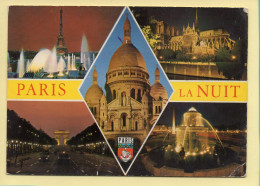 PARIS La Nuit : Multivues / Blason (voir Scan Recto/verso) - Parijs Bij Nacht