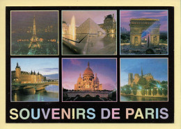 PARIS La Nuit : Souvenirs De PARIS / Multivues (voir Scan Recto/verso) - Paris La Nuit