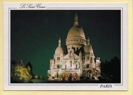 PARIS La Nuit : Le Sacré-Cœur De Montmartre Illuminé (voir Scan Recto/verso) - Paris Bei Nacht