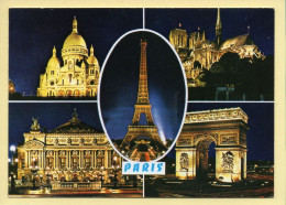 PARIS La Nuit : Multivues (voir Scan Recto/verso) - Parigi By Night