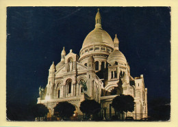 PARIS La Nuit : La Basilique Du Sacré-Cœur Illuminé Sur Le Parvis (voir Scan Recto/verso) - París La Noche