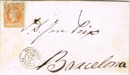 54844. Carta Entera MANRESA (Barcelona) 1860, 4 Cuartos Num 52 - Brieven En Documenten