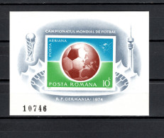 Romania 1974 Space, Football Soccer World Cup S/s Imperf. MNH -scarce- - Europe