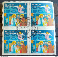 C 1878 Brazil Stamp Christmas Religion Jesus 1993 Block Of 4 CBC Brasilia - Neufs