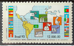 C 1842 Brazil Stamp Ibero Conference American Chief State Flag Map 1993 - Ungebraucht