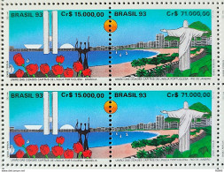 C 1849 Brazil Stamp Portuguese Language National Congress Brasilia RJ 1993 Block Of 4 - Ungebraucht