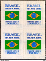 Brazil Regular Stamp RHM 695 Proof Of Franking 1 Size 1993 Block Of 4 - Ungebraucht