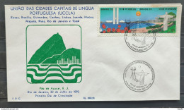 Brazil Envelope PVT FIL 09B 1993 Portuguese Language Capitals Brasilia CBC DF - FDC