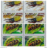 C 1840 Brazil Stamp Fauna Environment Insect Beetle 1993 Complete Series Block Of 4 - Ungebraucht