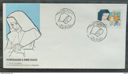 Brazil Envelope FDC 582 1993 Sister Dulce Religion Cbc Ba 02 - FDC