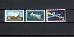 Romania 1977/1981 Space, Earth Station Cheia, Soyuz 40, 3 Stamps MNH - Europe